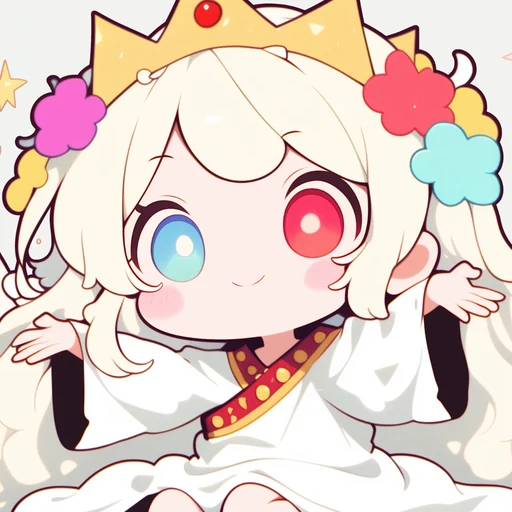ひきさんのアイコン。王冠をかぶり、白い翼を広げた天使のイラスト