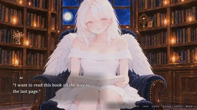 Ai with the white book in her lap: “I want to read this book all the way to the last page.”